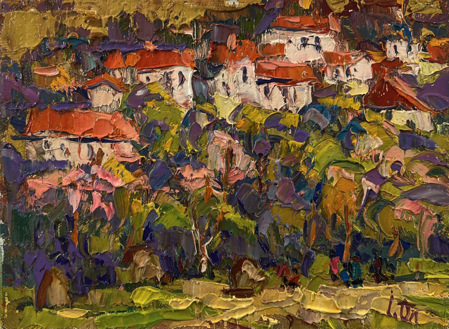 Vibrant impressionist oil painting Edge of the village by Oleksiy Ivanyuk