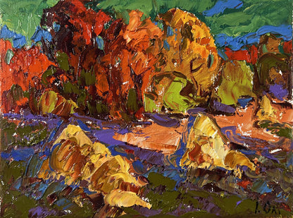 Vibrant impressionist oil painting Autumn horizon by Oleksiy Ivanyuk
