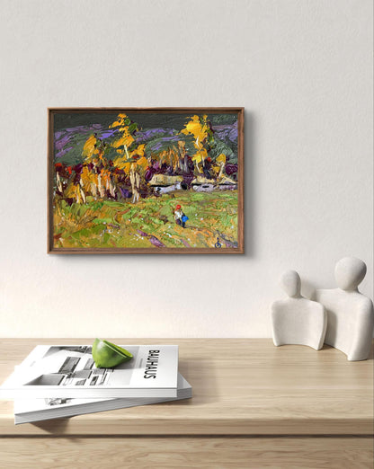 Oil painting It was raining by Oksana Ivanyuk in wooden frame