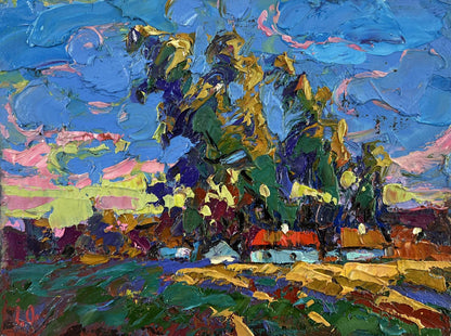 Vibrant impressionist oil painting When the day fades into evening by Oleksiy Ivanyuk