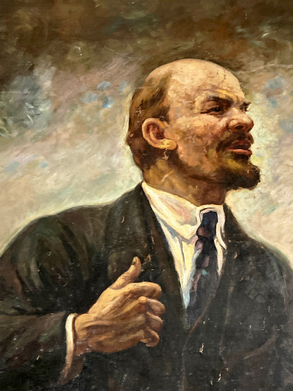 Oil painting Lenin on the Tribune Unknown Artist