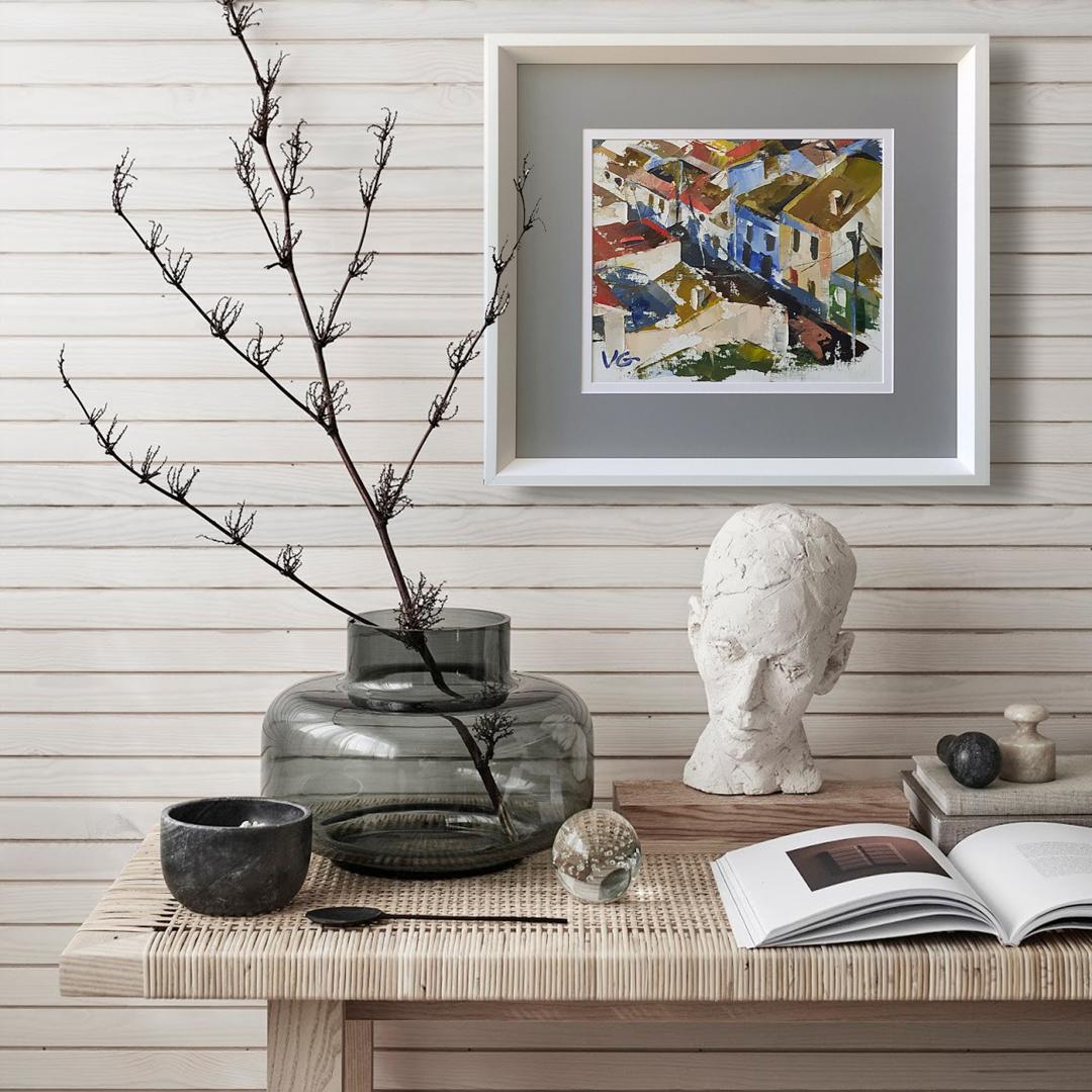 Matte white stone bust sculpture by Volodymyr Gluhomanyuk