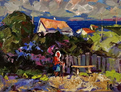 Vibrant impressionist oil painting Village Silence by Oleksiy Ivanyuk