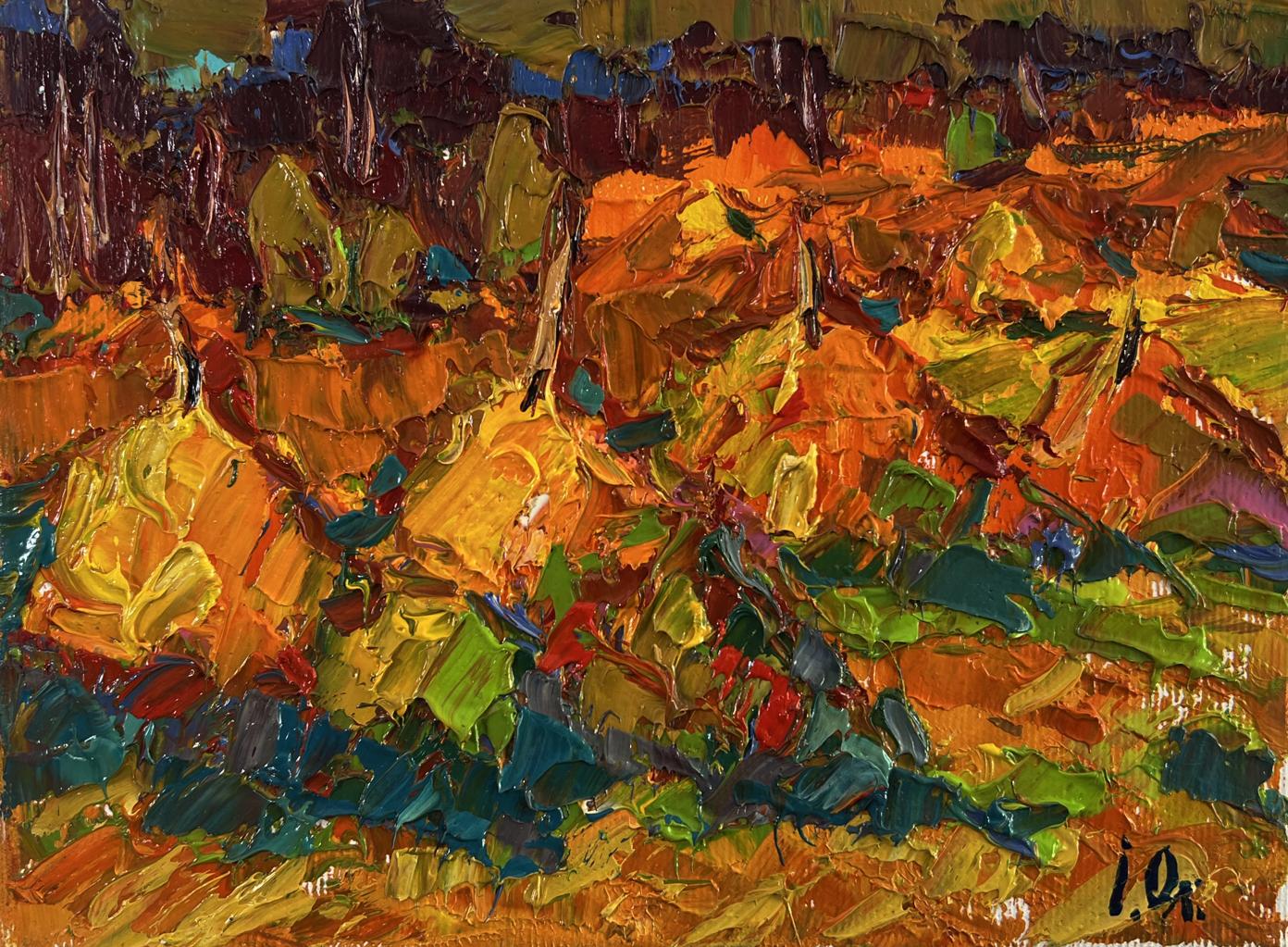 Vibrant impressionist oil painting Evening in the fields by Oleksiy Ivanyuk