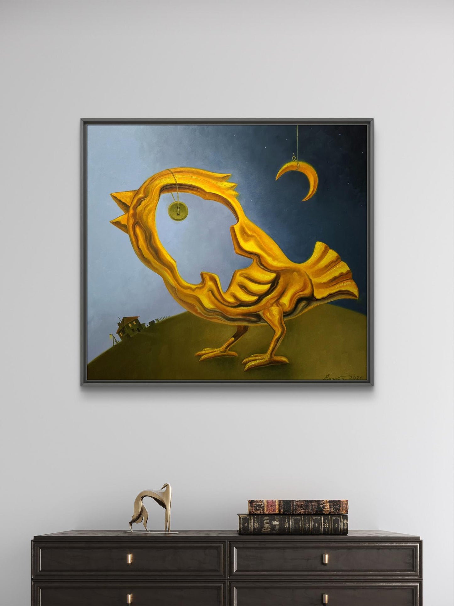 Oil painting Golden Chicken Sergey Voichenko