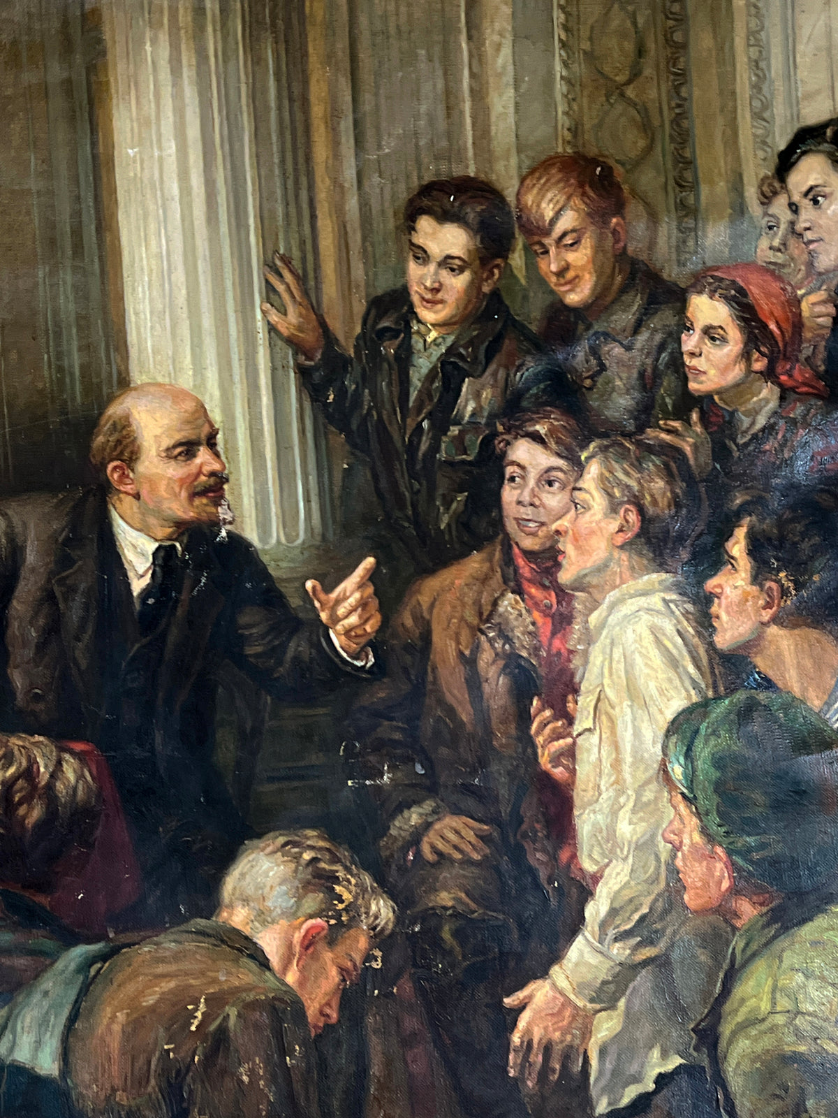 Oil painting Lenin among delegates of the 3rd Congress of Komsomol Viktor Terentyev