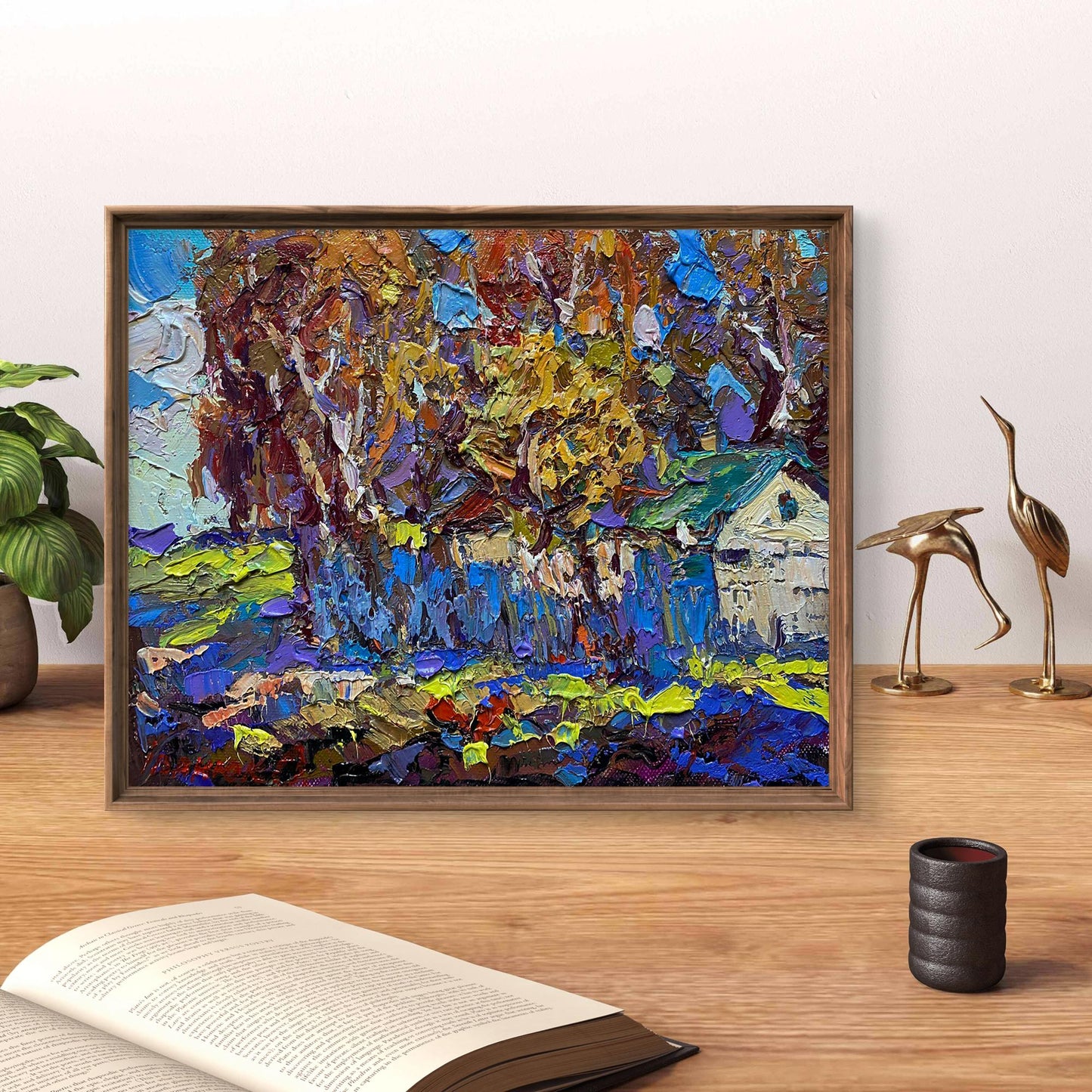Oil painting Autumn time in the village by Oleksiy Ivanyuk