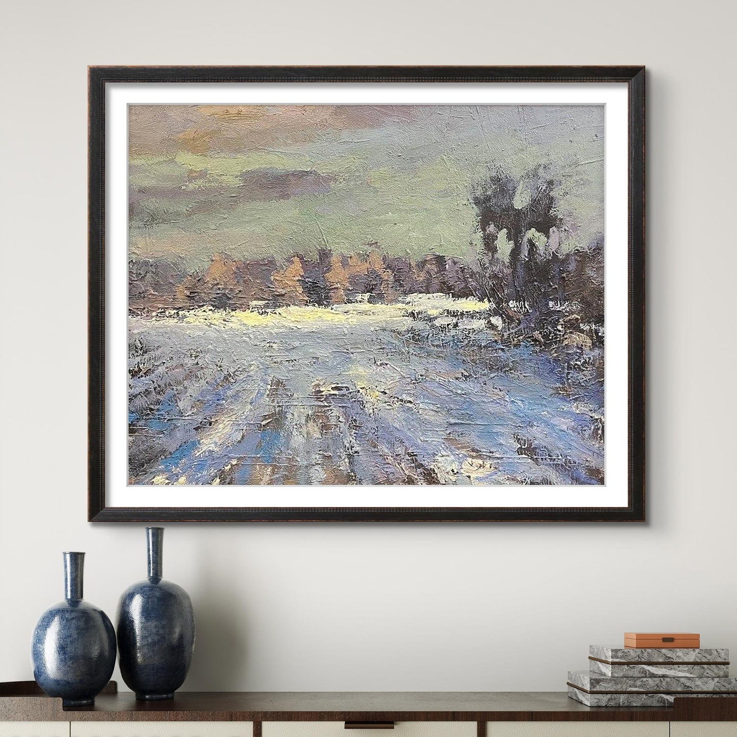 Oil painting Winter Fields Landscape Volodymyr Pashchenko