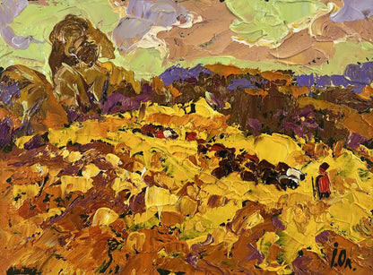 Vibrant impressionist oil painting Autumn is floating over the horizon by Oleksiy Ivanyuk