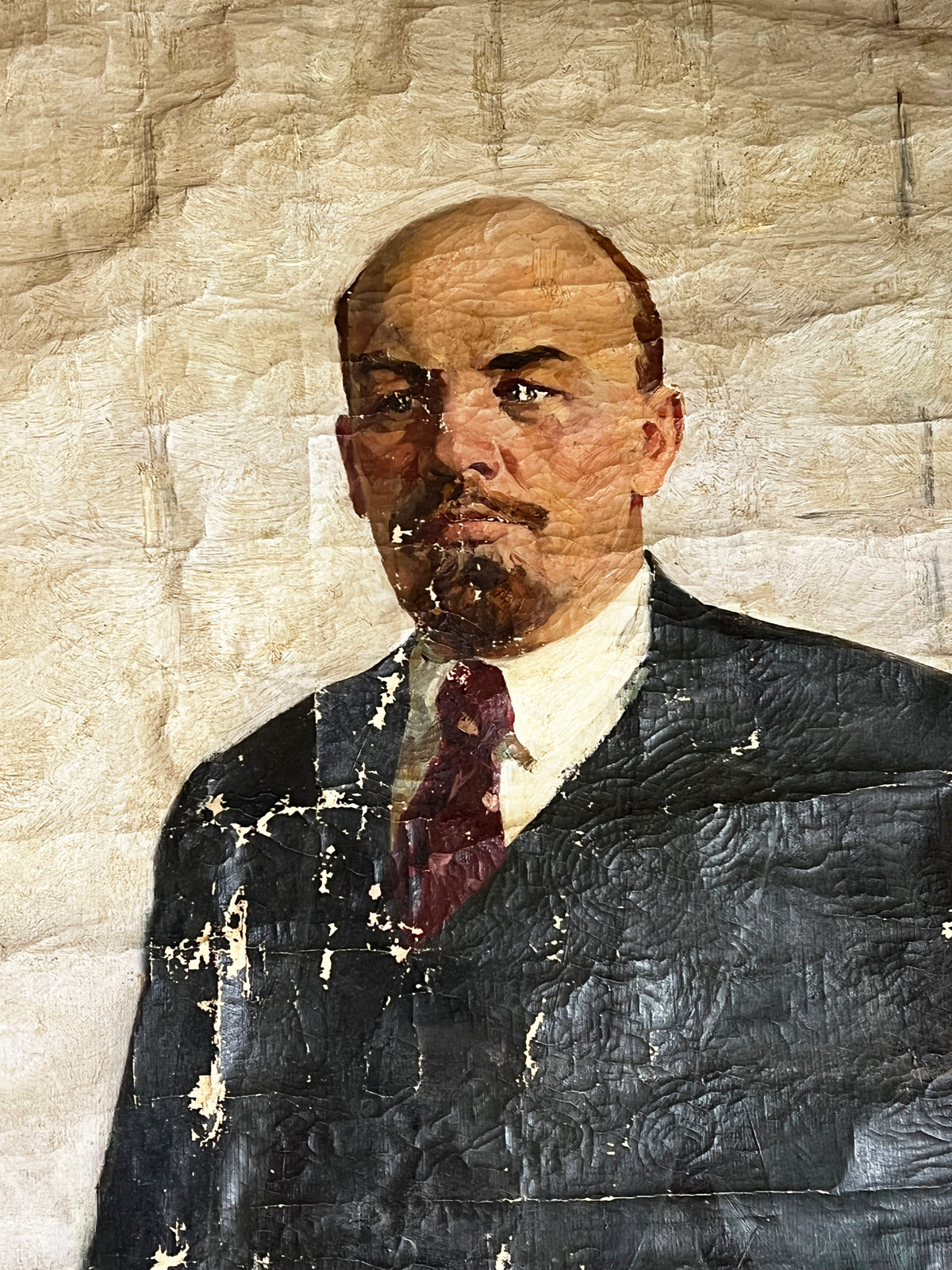Oil painting Lenin with a newspaper Nikolai Khrustalenko