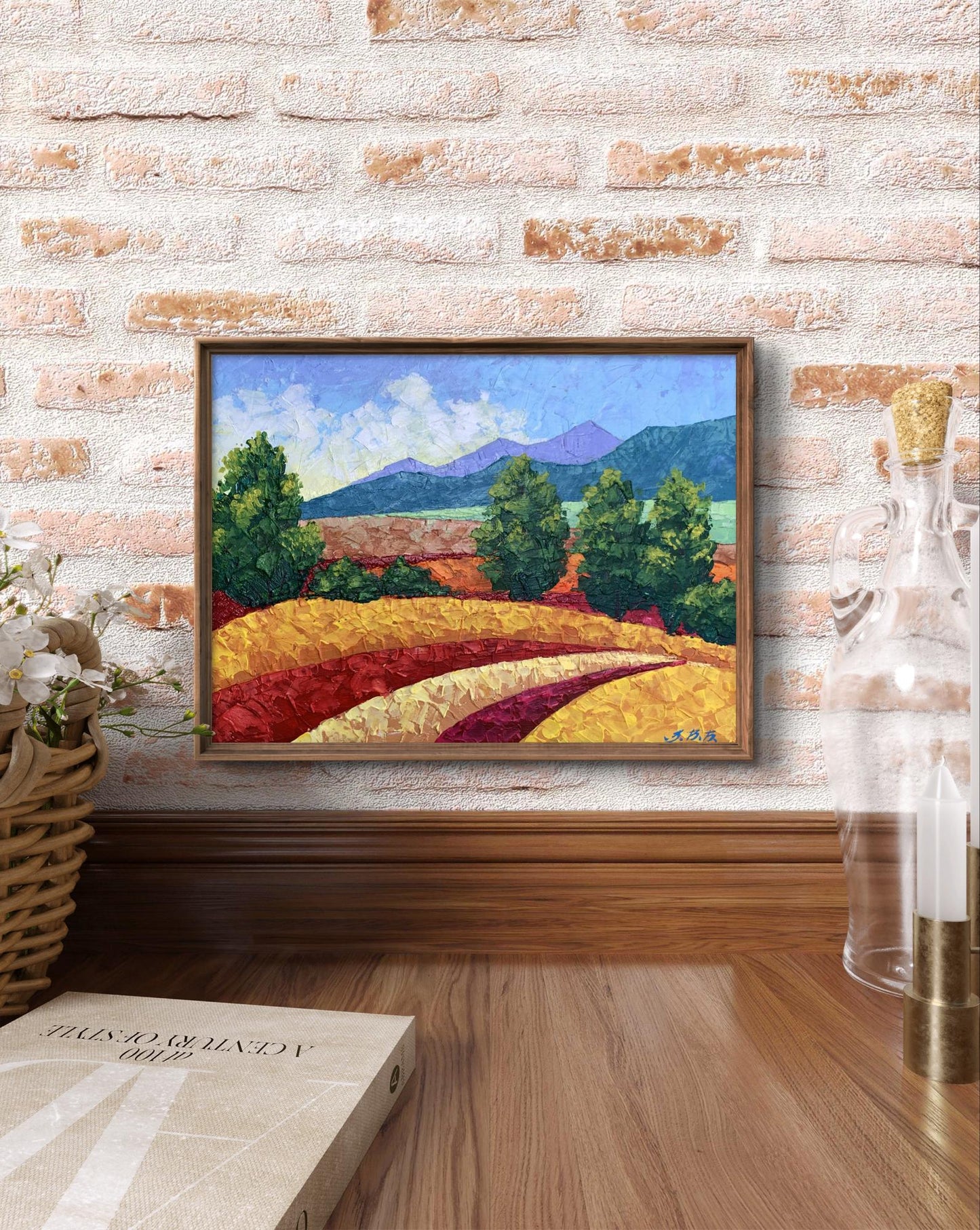 Oil painting Clear sunny day in the mountains by V. Zadorozhnya
