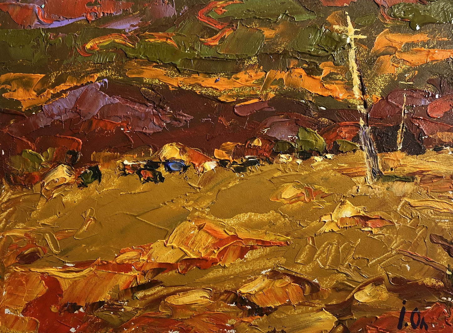Oil painting Orange sunset over the mountains by Oleksiy Ivanyuk