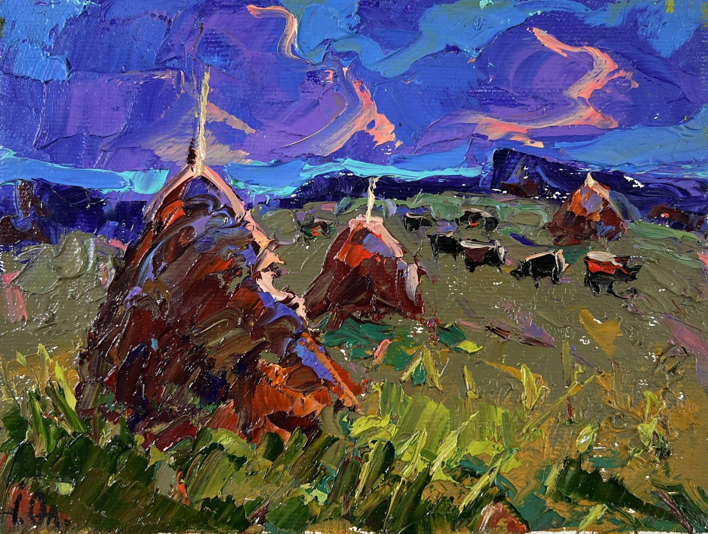 Vibrant impressionist oil painting Colors of Evening by Oleksiy Ivanyuk