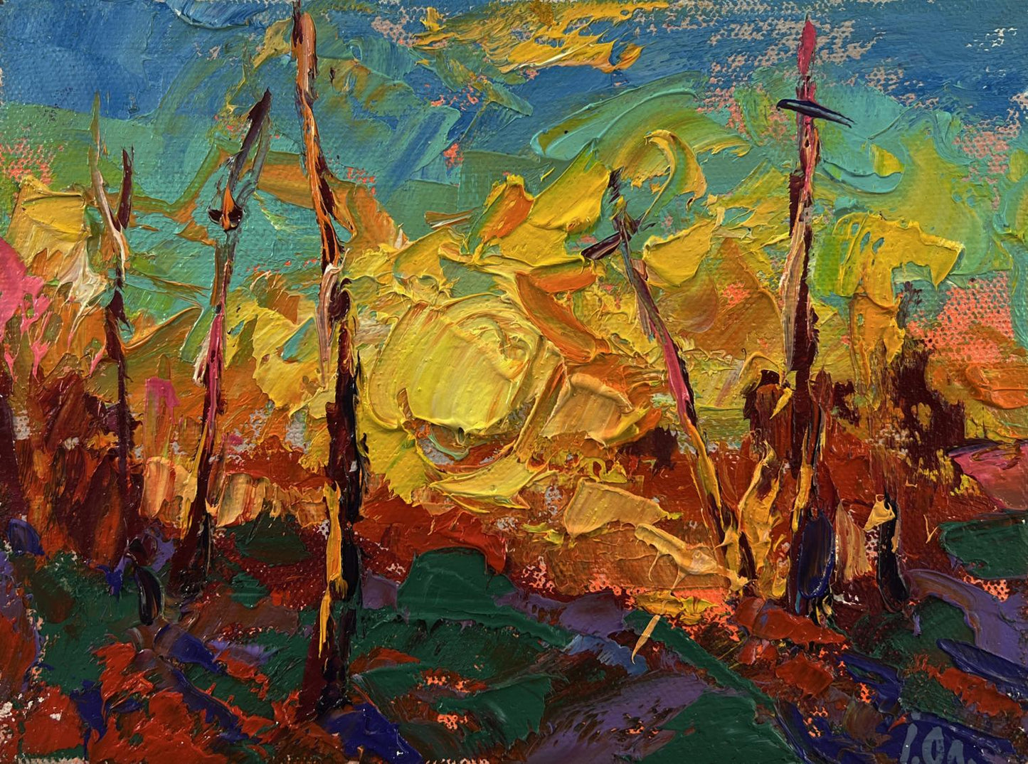 Vibrant impressionist oil painting The setting of the sun by Oleksiy Ivanyuk