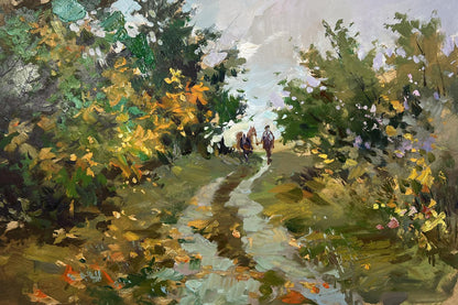 Oil painting A path through the silence of the forest by Yuriy Suprunchuk