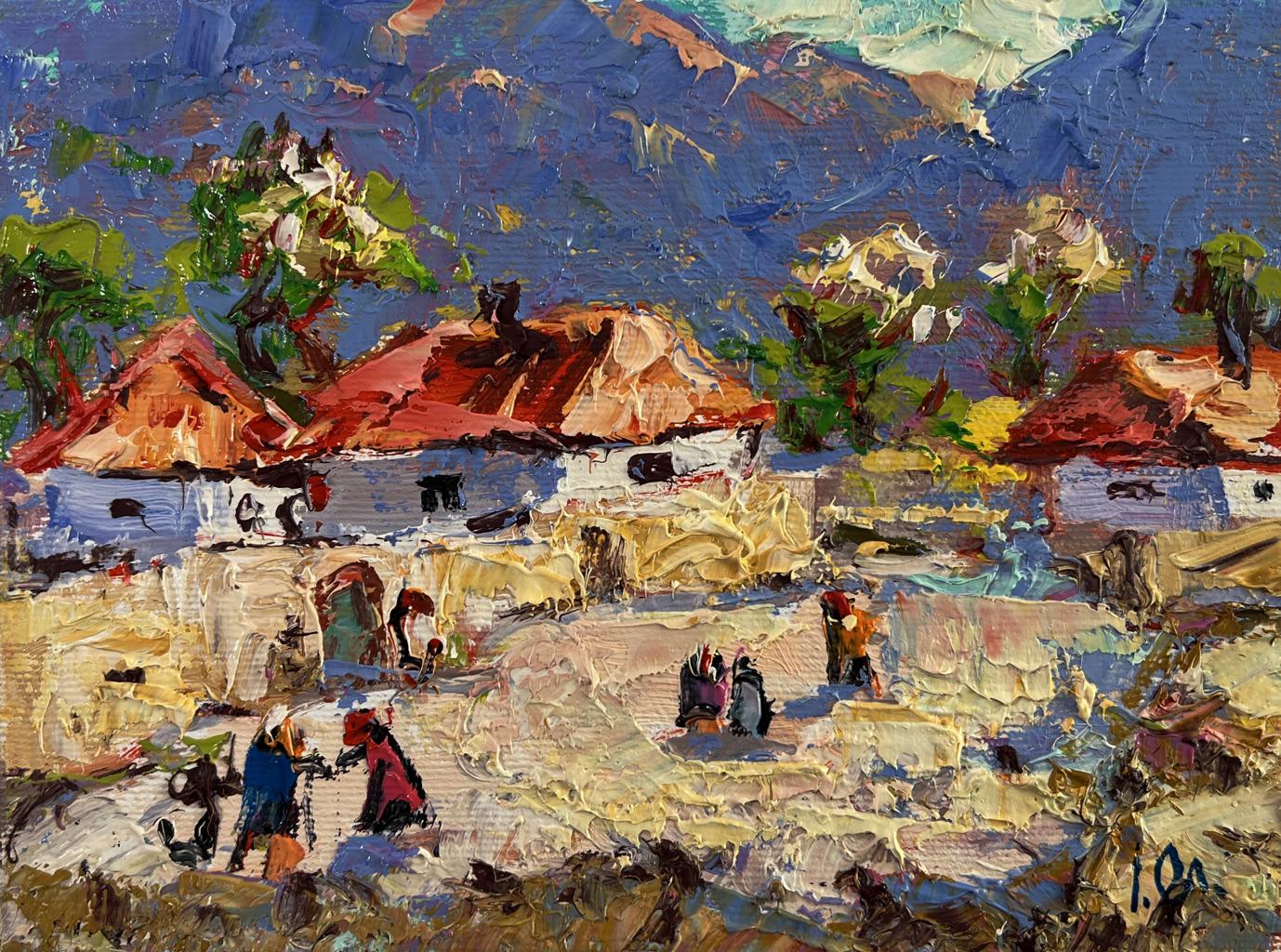 Vibrant impressionist oil painting Sunny village street by Oleksiy Ivanyuk
