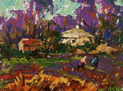 Vibrant impressionist oil painting Spring evening by Oleksiy Ivanyuk