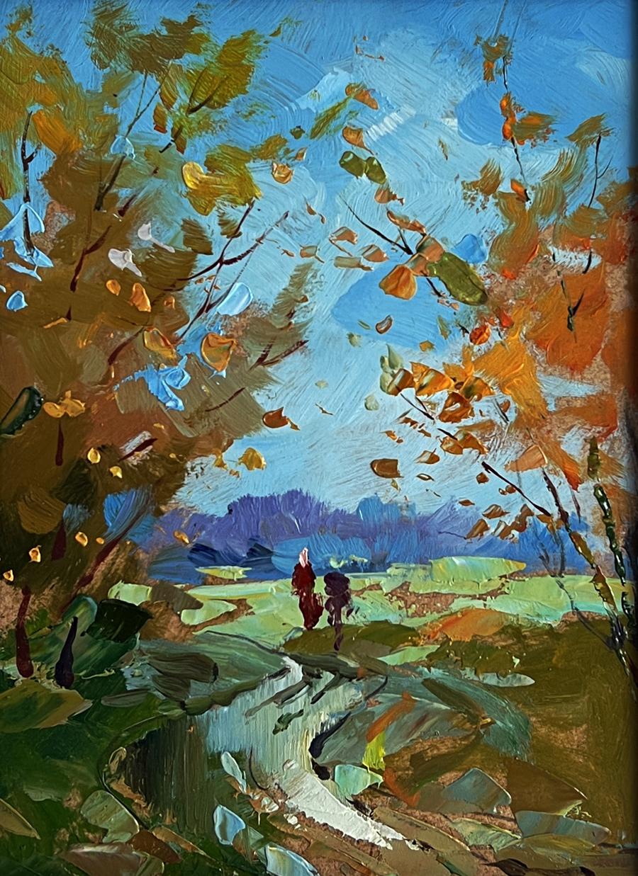 Vibrant impressionist oil painting Path in the field by Yuriy Suprunchuk