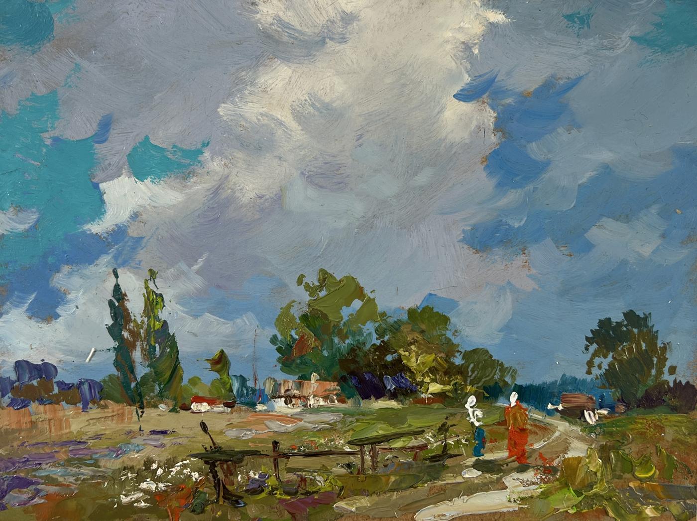 Vibrant impressionistic oil painting Past the outer houses by Yuriy Suprunchuk