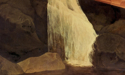 Oil painting of cascading waterfall by Vasily Korkishko