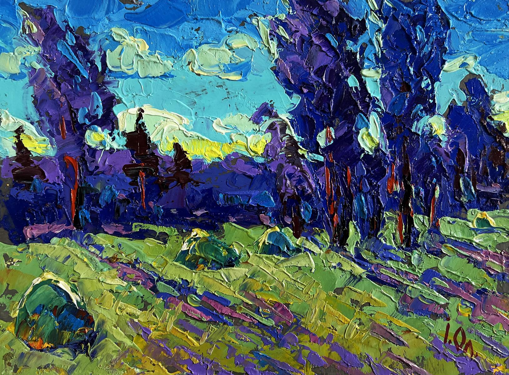 Vibrant impressionist oil painting Evening Breeze in the Field by Oleksiy Ivanyuk