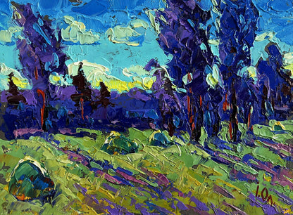 Vibrant impressionist oil painting Evening Breeze in the Field by Oleksiy Ivanyuk