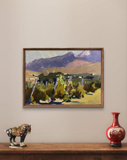 Oil painting Vineyards by Oleksandr Andreev in rustic frame