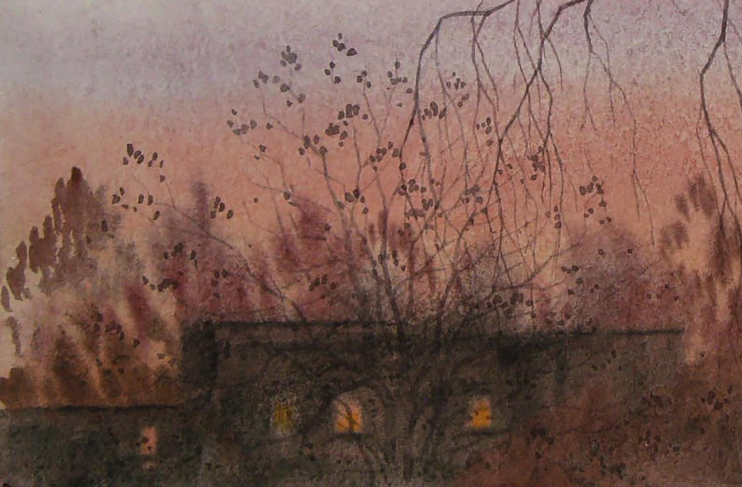 Watercolor painting Evening has come to the city by Valery Savenets