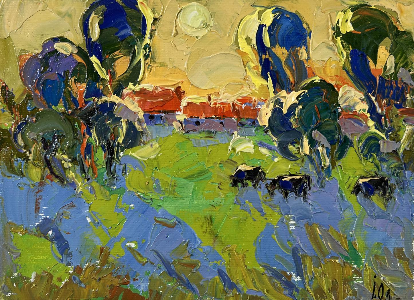 Vibrant impressionist oil painting Gold on the Horizon by Oleksiy Ivanyuk