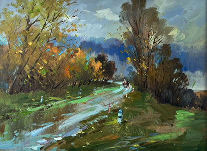 Oil painting Autumn weather in the forest by Yuriy Suprunchuk