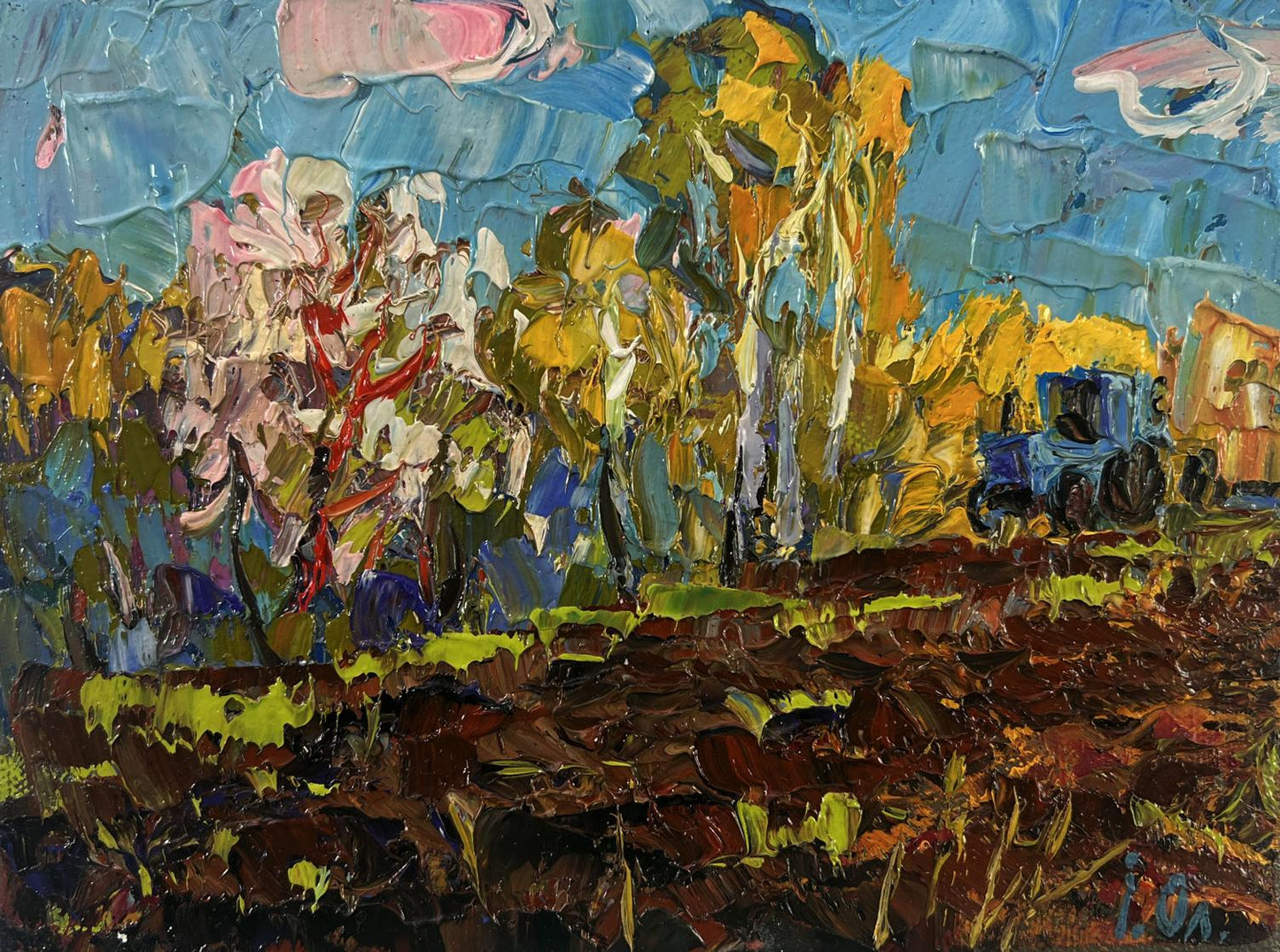 Oil painting Early spring over the village silence by Oleksiy Ivanyuk