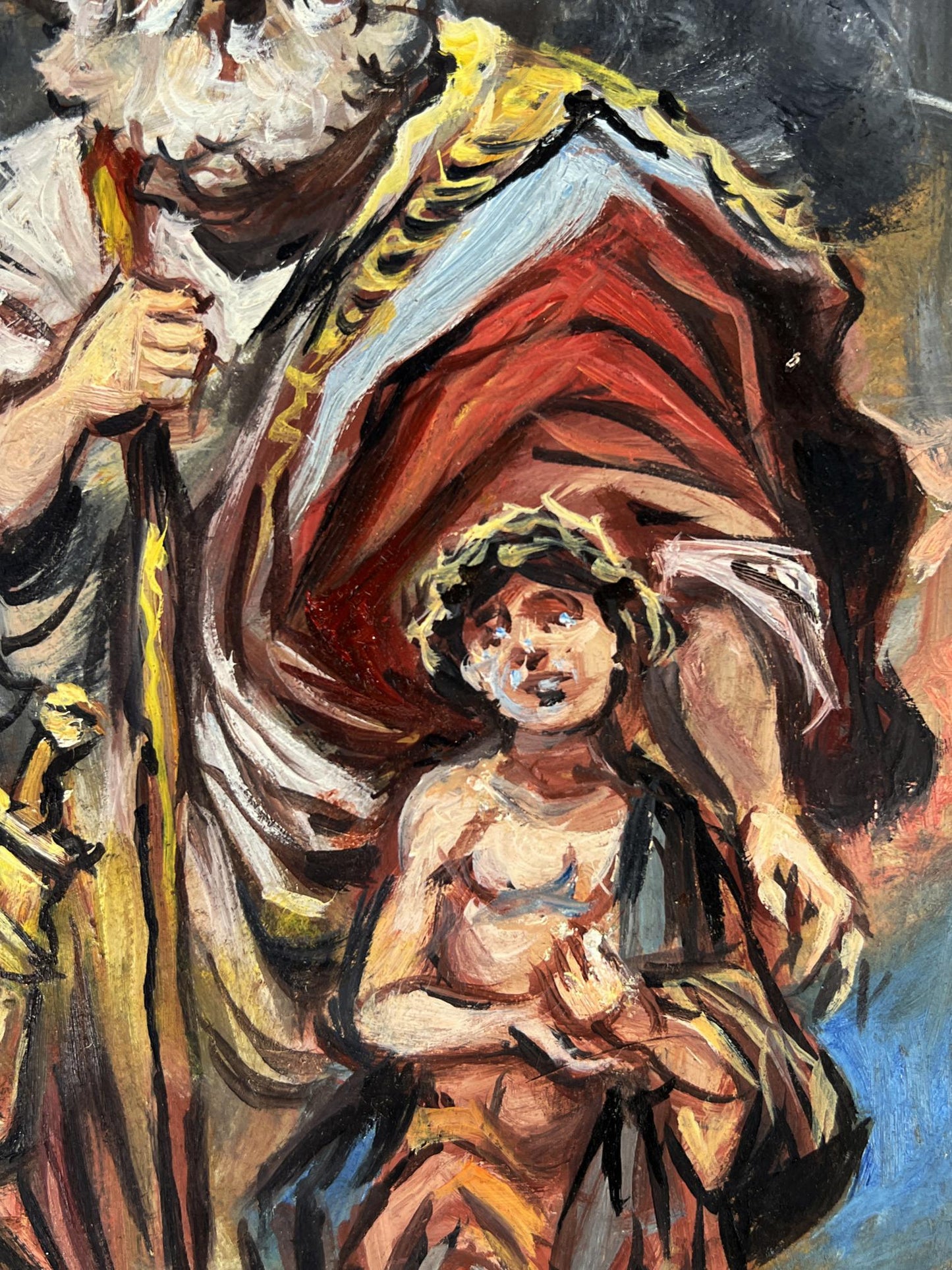 Oil painting of father and son by Alexander Litvinov