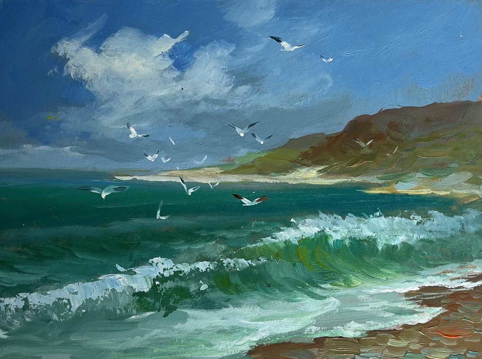 Vibrant oil painting Sea Freshness by Yuriy Suprunchuk: crashing turquoise waves