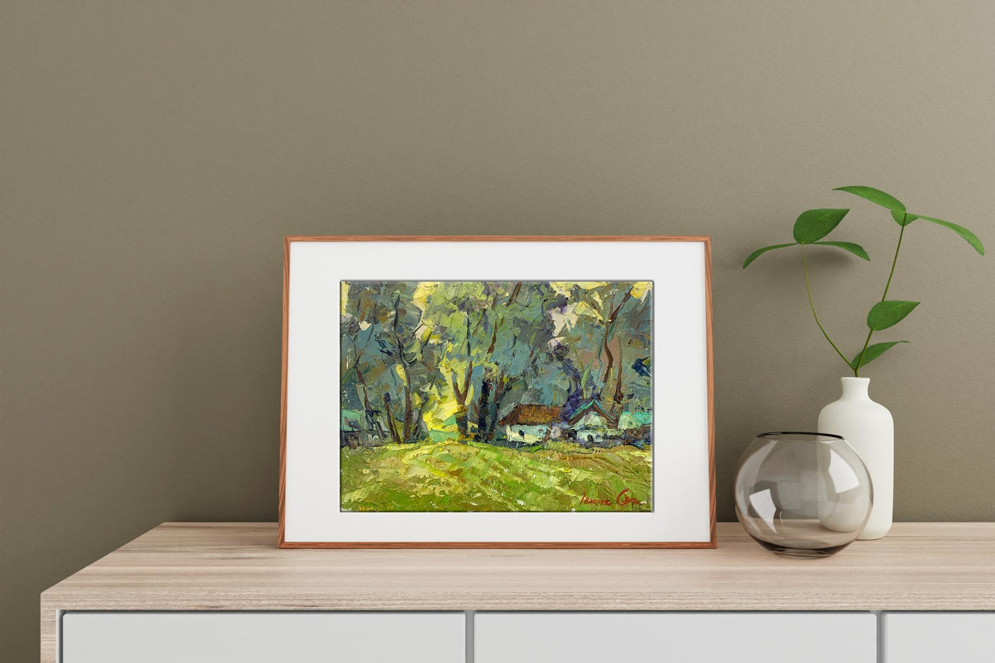 Oil painting forest 