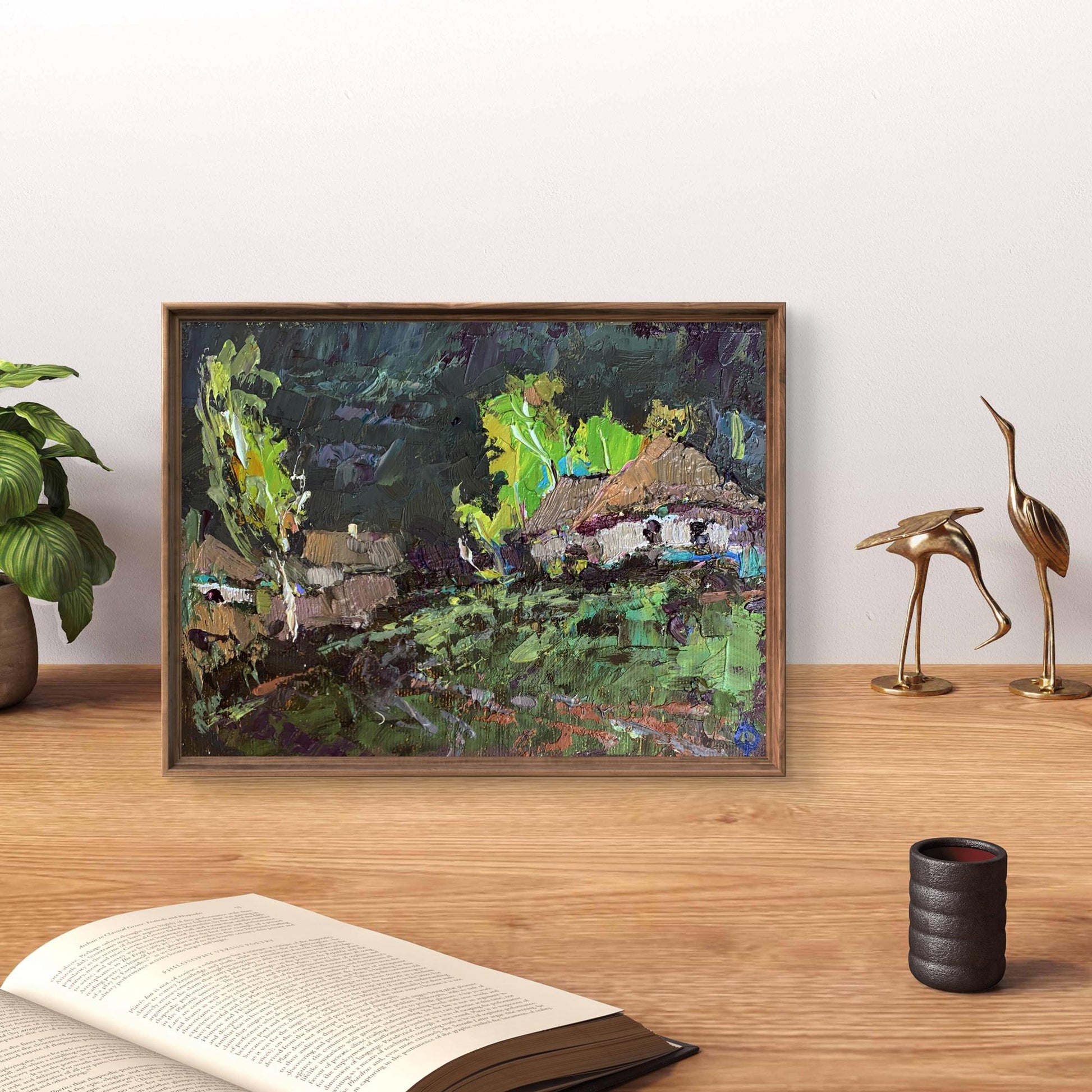 Framed impressionist oil painting Before the Storm by Oksana Ivanyuk