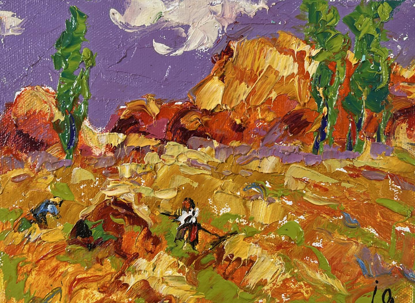 Vibrant Oil Painting August Aftergrass by Oleksiy Ivanyuk