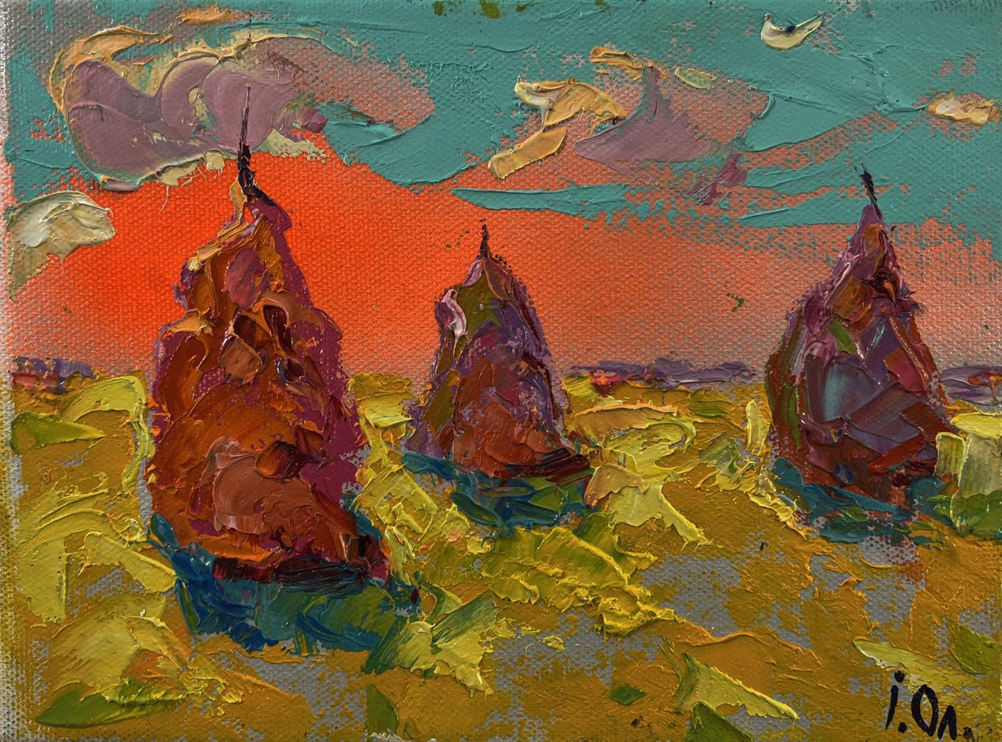 Vibrant impressionistic oil painting Bright summer dawn by Oleksiy Ivanyuk