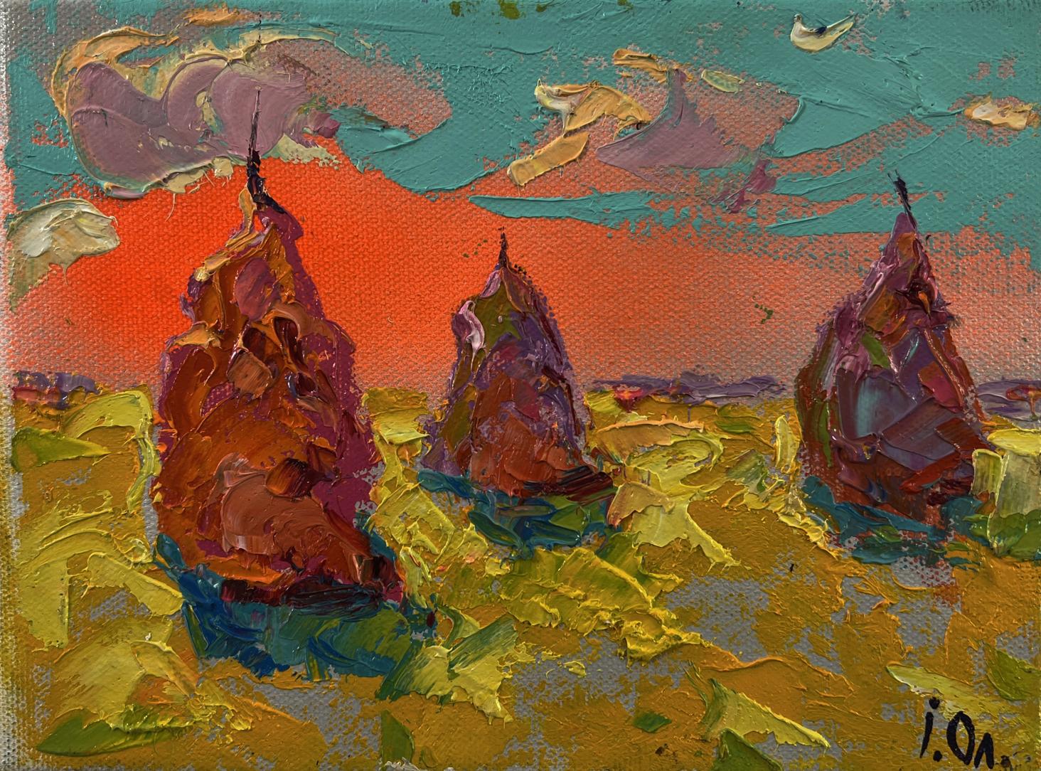 Vibrant impressionistic oil painting Bright summer dawn by Oleksiy Ivanyuk