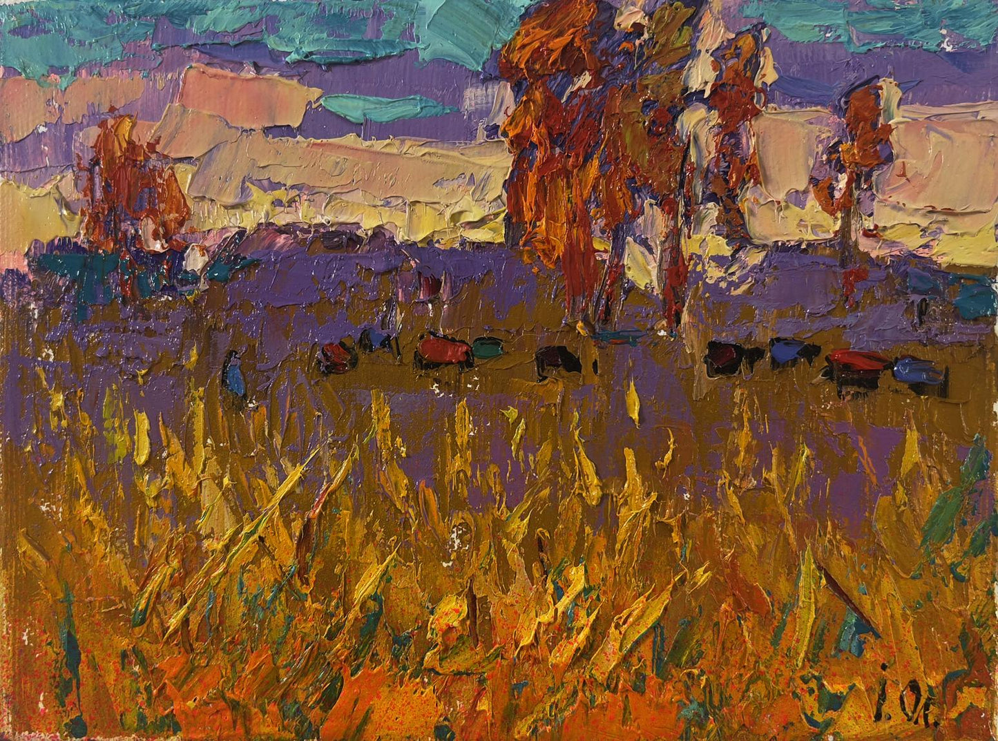 Vibrant impressionist oil painting Night on the field by Oleksiy Ivanyuk