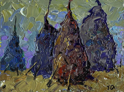 Oil painting Cold wind in the evening by Oleksiy Ivanyuk pears