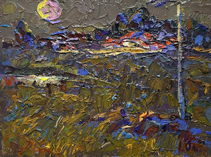 Oil painting Moonlit night in autumn by Oleksiy Ivanyuk
