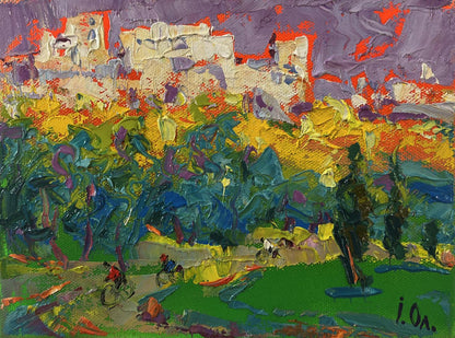 Vibrant impressionist oil painting On a walk in the city by Oleksiy Ivanyuk