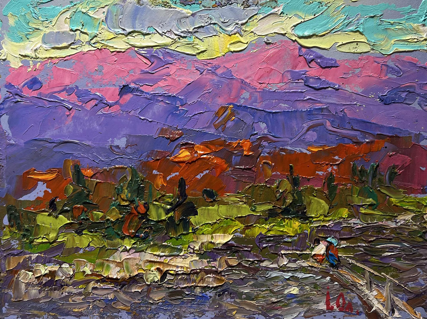 Vibrant impressionist oil painting Fresh mountain stream by Oleksiy Ivanyuk