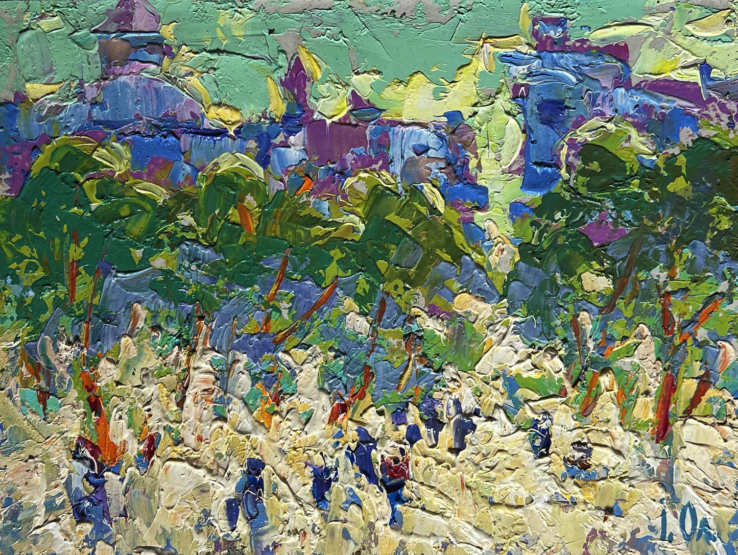 Vibrant impressionist oil painting Morning city life by Oleksiy Ivanyuk