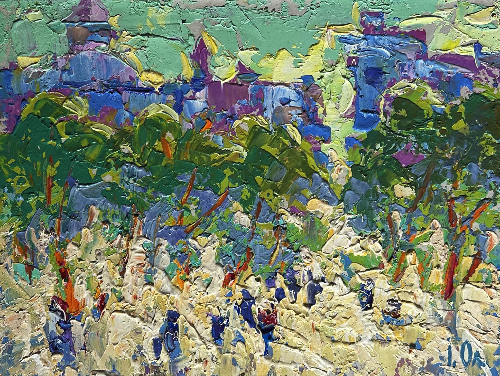 Vibrant impressionist oil painting Morning city life by Oleksiy Ivanyuk