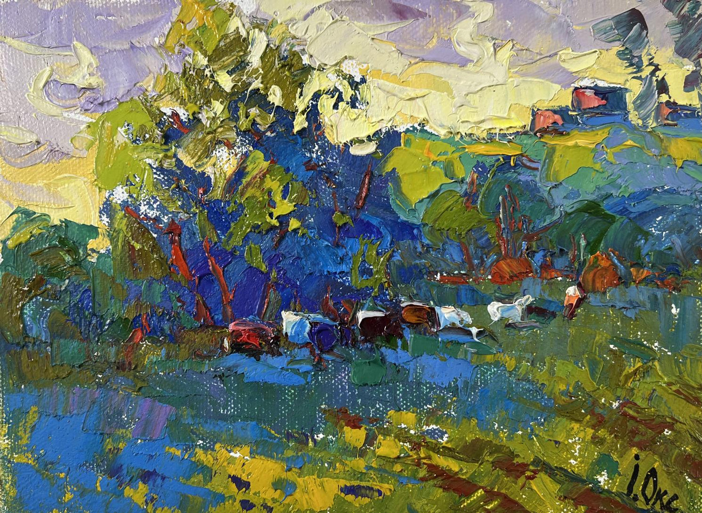 Quiet morning oil painting by Oksana Ivanyuk impressionist landscape