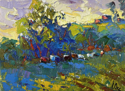 Quiet morning oil painting by Oksana Ivanyuk impressionist landscape