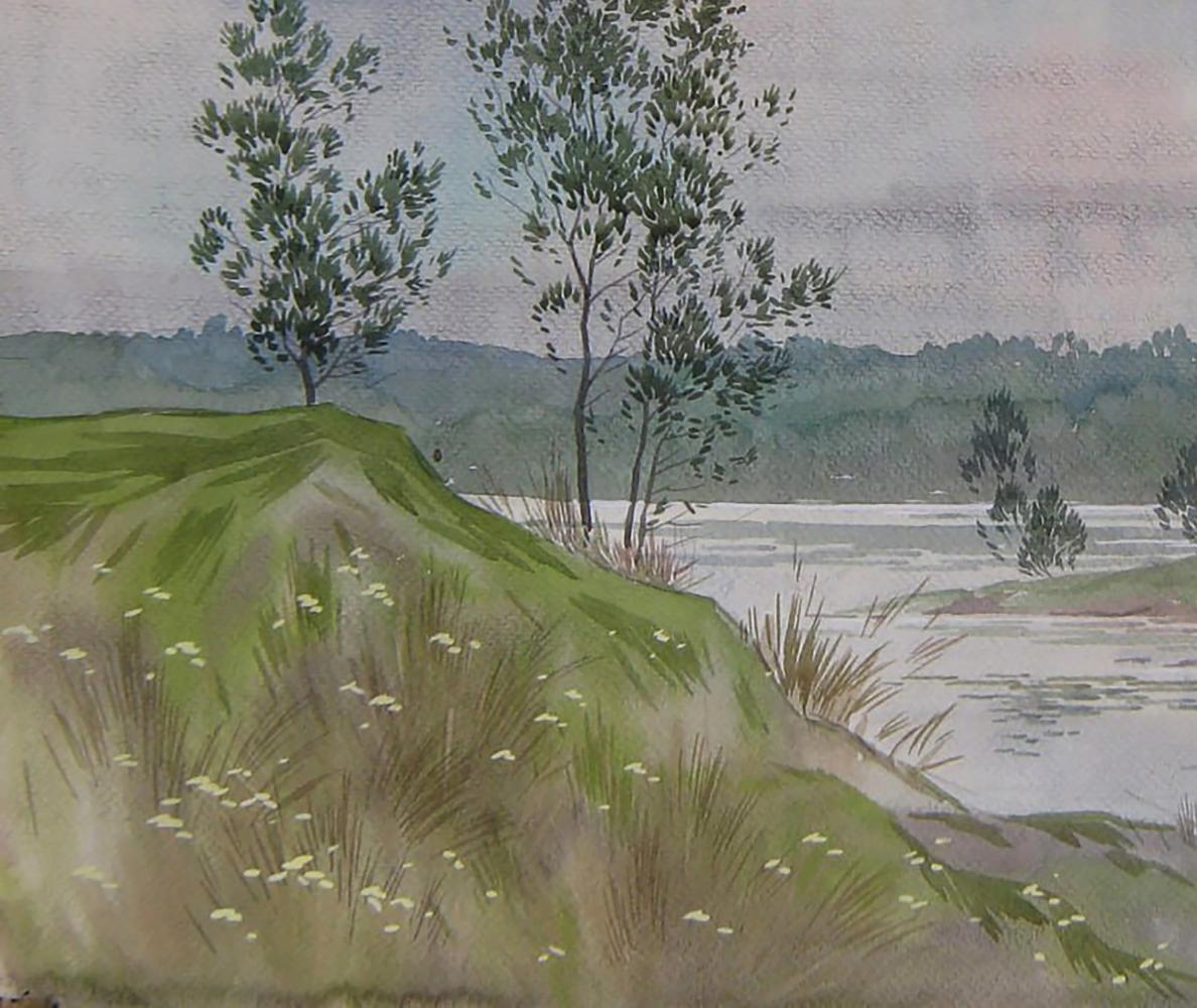 Watercolor painting of Winding Summer River by Valery Savenets