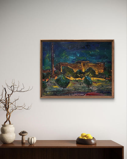 Oil painting Night Istanbul by Oleksandr Andreev, framed abstract landscape