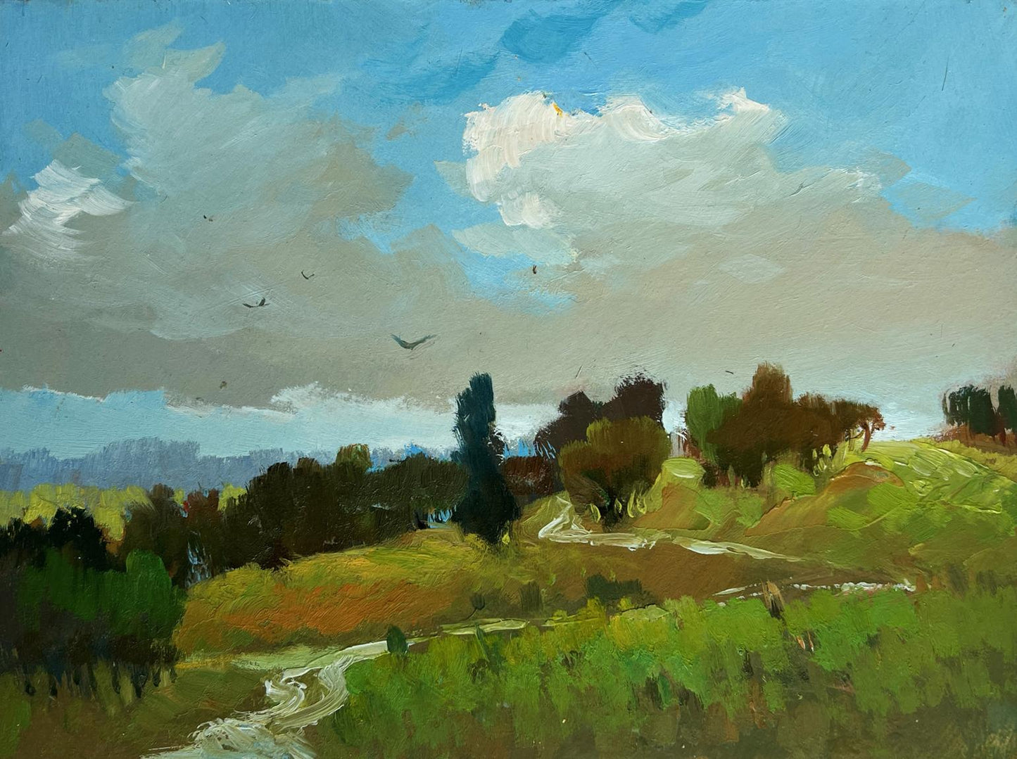 Oil painting A path through summer meadows by Yuriy Suprunchuk